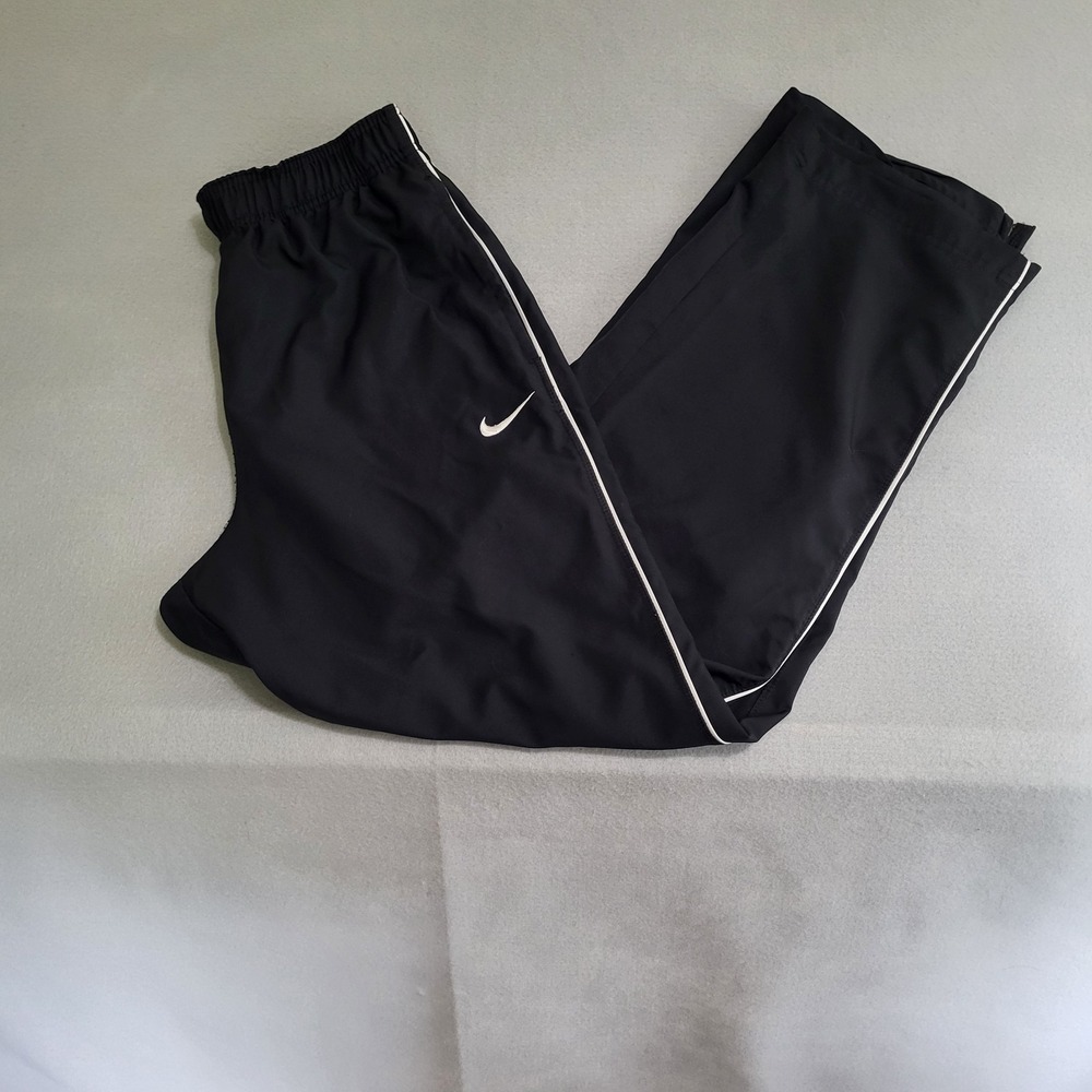 Nike Woven Performance Training Pants Dri-Fit Men's L Zippered Hems Black